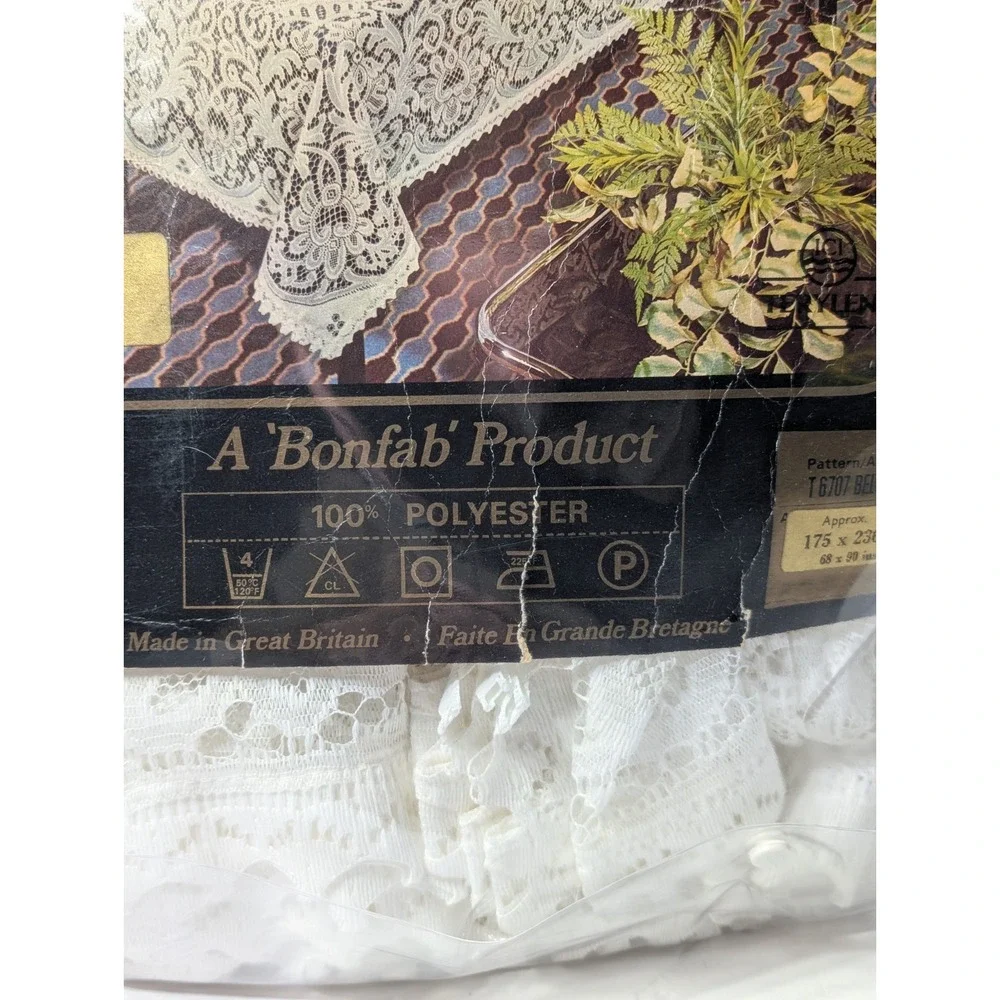 Table Charm Nottingham Lace White Tablecloth Rectangle 68x90 Cotton USA Belvoir